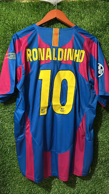 Playera Barcelona 2006 Retro Ronaldinho Adultos y Niños