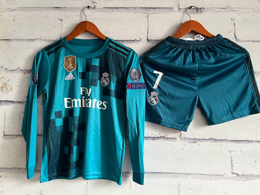 Niños Real Madrid Tercera 2017/2018 Ronaldo 7 Manga Larga