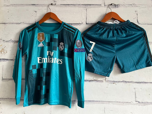 Niños Real Madrid 2017/2018 Ronaldo 7 Manga Larga