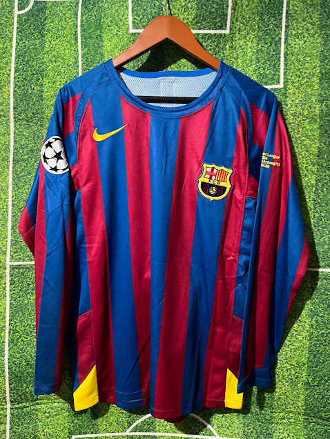 Playera Barcelona 2006 Ronaldinho Manga Larga Retro