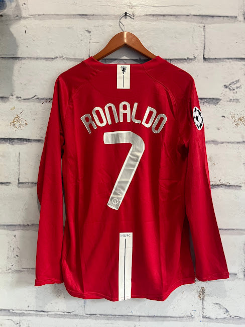 Playera Manchester United retro 2008 Ronaldo Manga Larga